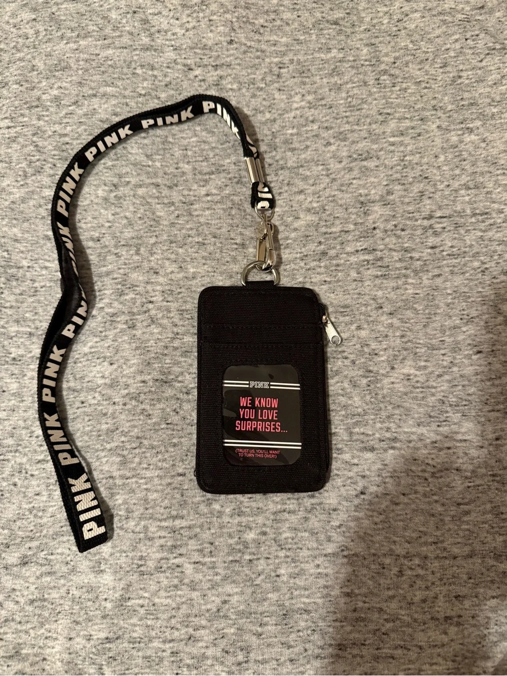 Vs pink wallet w/lanyard